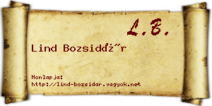 Lind Bozsidár névjegykártya
